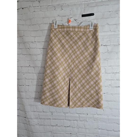 Merona Dresses & Skirts - VTG Y2K Pink plaid Knee skirt sz 4 flare Academia Preppy Classic Equestrian